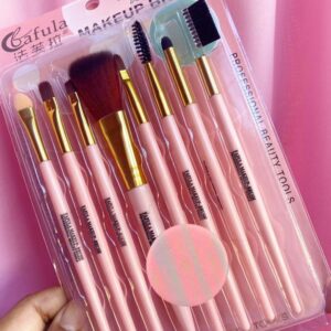 Fafula Assurance Makeup Brush 9 Pcs Combo Set (with Puff)